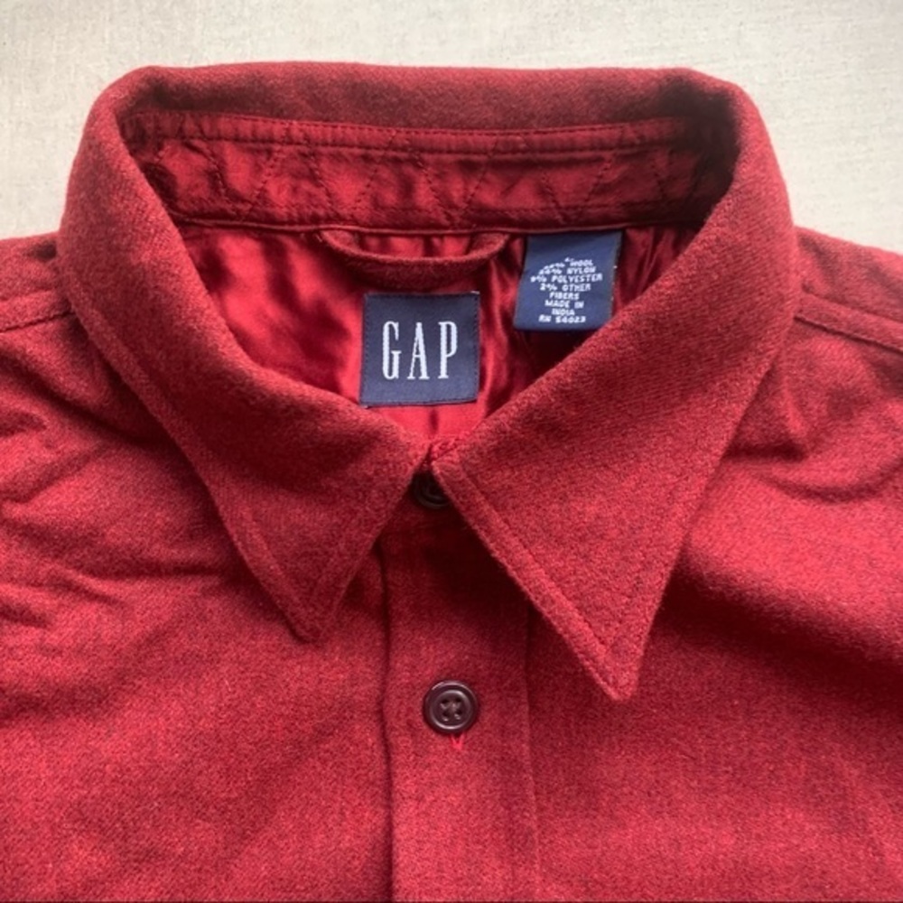Gap Luxurious Red Wool Chamois Rugged Outdoor Shirt